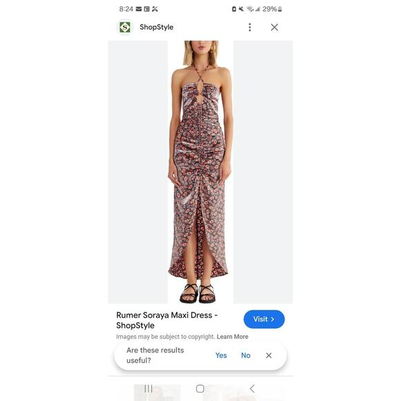 NWT Rumer Reverie Soraya Ruched Maxi Dress Floral Extra Small Revolve $269 Black - Picture 1 of 9